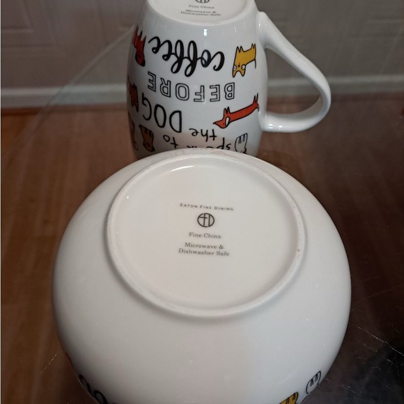 Set Eaton Fine Dining Mug And Bowl Microwave And Dishwasher Safe. - Picture 4 of 4
